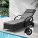 Black Sun Lounger with Wheels