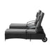 2pcs Wheeled Sun Loungers with Table Outdoor Set Black