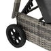 2pcs Wheeled Sun Loungers with Table Outdoor Set Grey