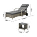 Wheeled Sun Lounger with Table Patio Set Grey