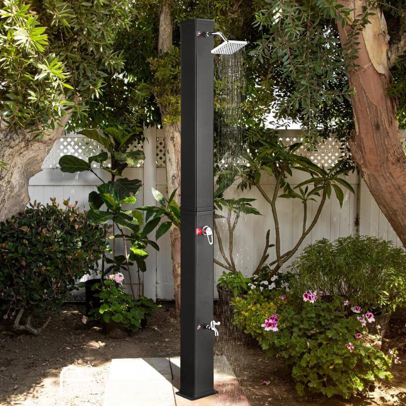Modern Freestanding Outdoor Shower - Solar Heated - 40L